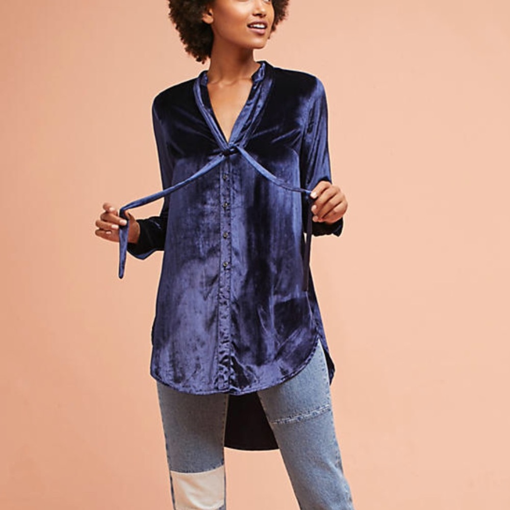 Velvet tunic blouse - Picture 3 of 5